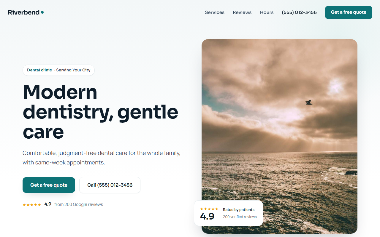 Riverbend Dental design preview