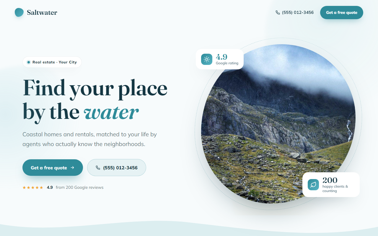 Saltwater Realty Group design preview