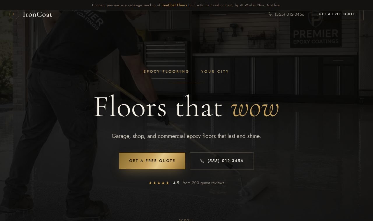 Example epoxy flooring website
