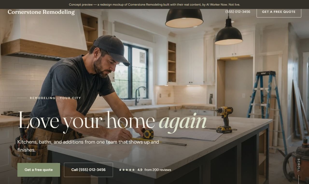Example home remodeling website