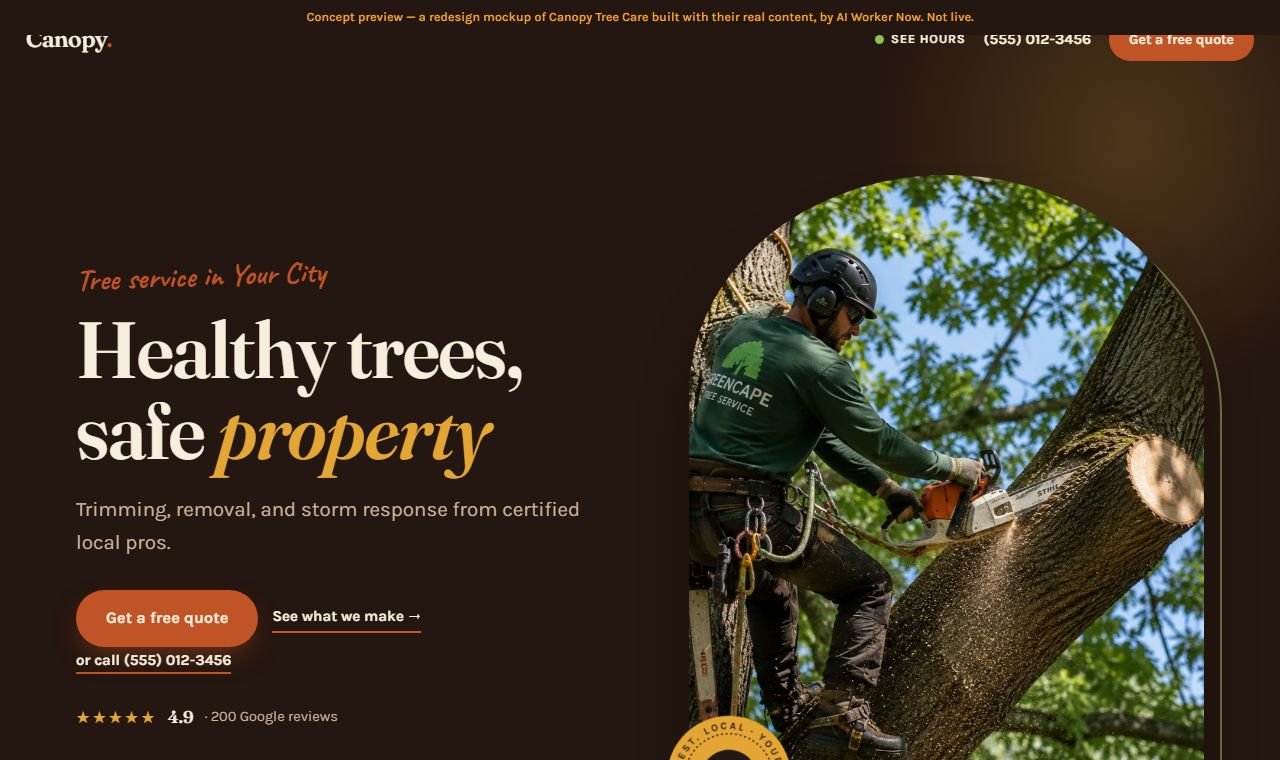 Example tree trimming and removal website