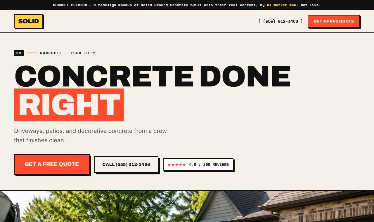 Concrete website template