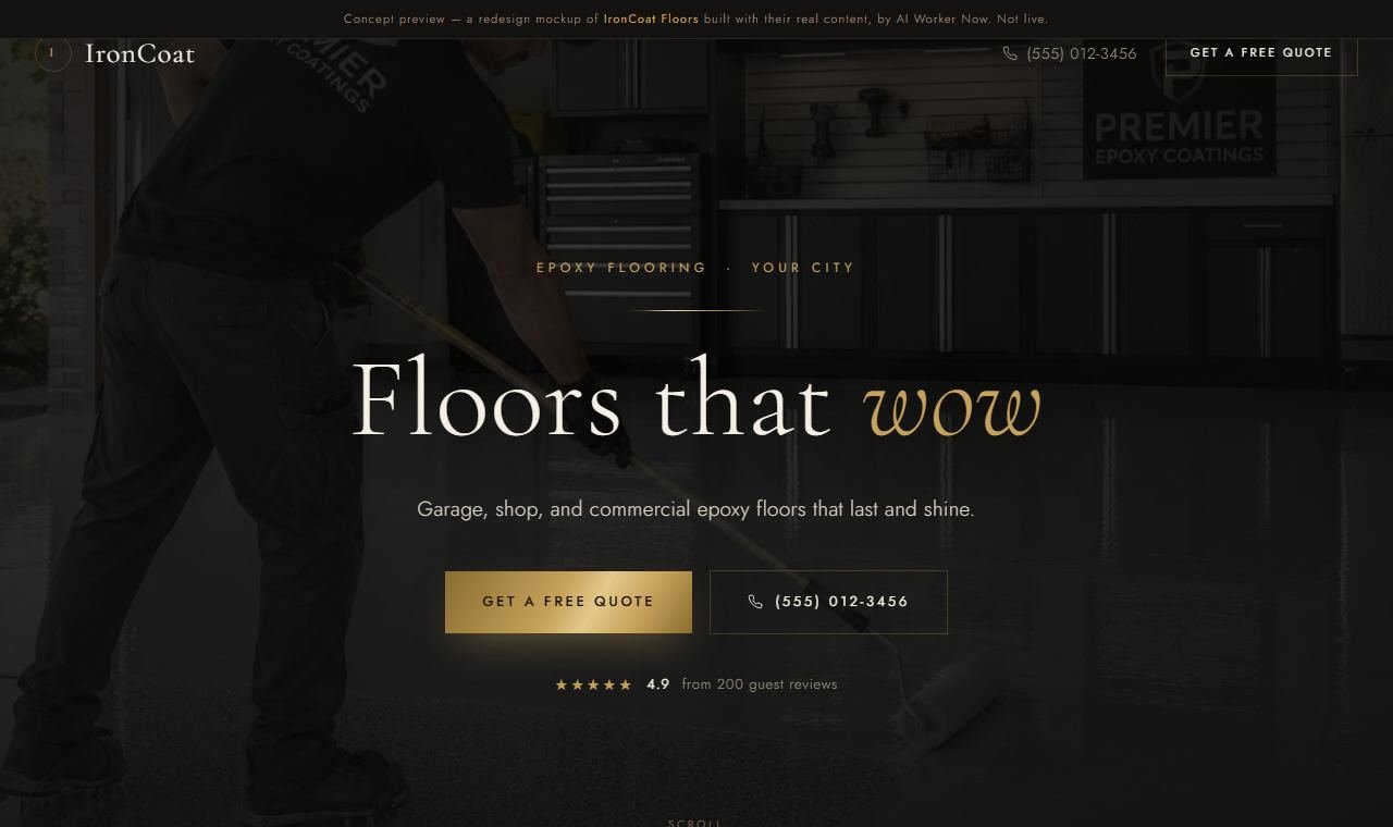 Epoxy flooring website template