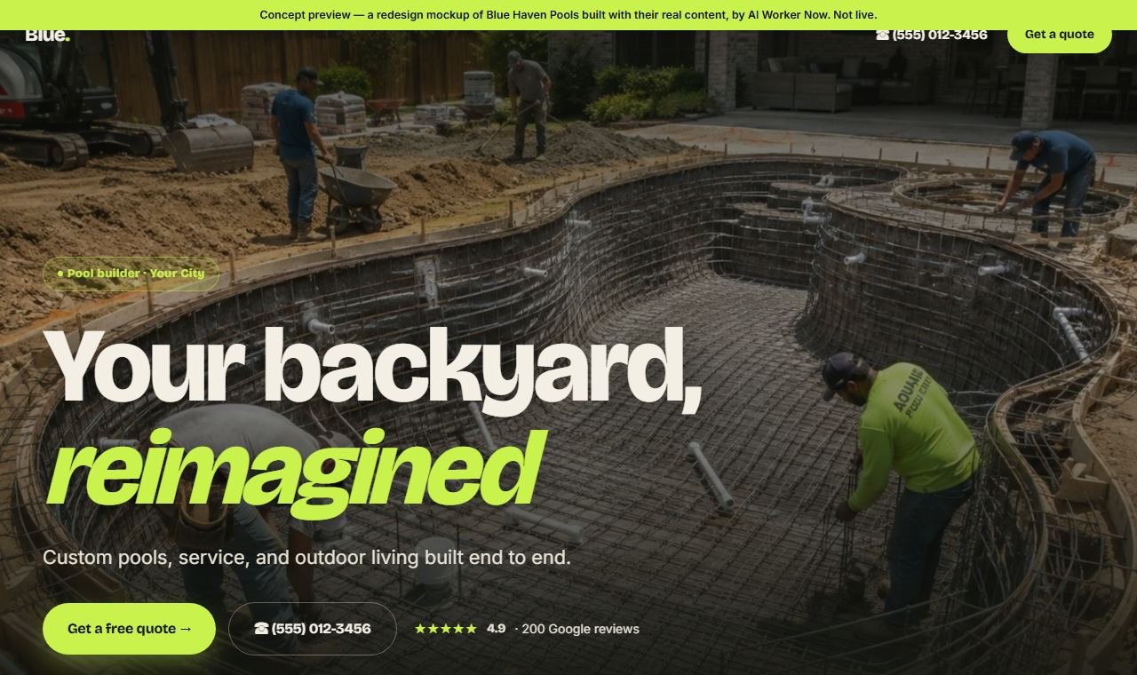 Pools website template